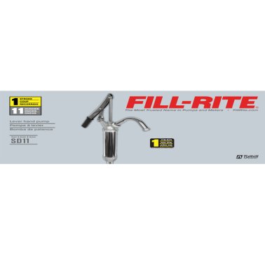 Fill-Rite SD11 Lever Hand Pump, 11 Ounces Per Stroke, Pail Spout w/ Garden Hose Threads, No Drip Valve, Telescoping Steel Suction Pipe