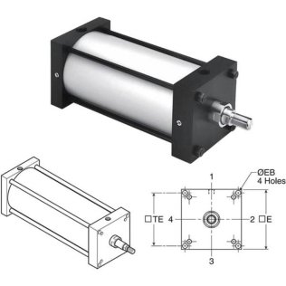 8.00CJB4MA3UV14AC82.00 Parker Hannifin Double-Acting Non-Lube NFPA Single-End Tie-Rod Pneumatic Cylinder - (4MA Series)