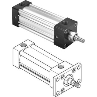 1P4MA0002116 Parker Hannifin Double-Acting Non-Lube NFPA Single-End Tie-Rod Pneumatic Cylinder - (4MA Series)