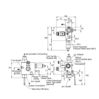 HYDAC Hydraulic Manual Discharge Shut-Off Valve 5075 PSI  SAF32M16-N350F B6FL